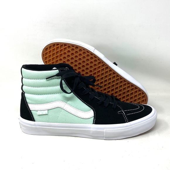 VANS Sk8-Hi Skate Shoes For Men Canvas Suede Black Mint Sneakers VN0A5FCCM2T - Picture 7 of 10